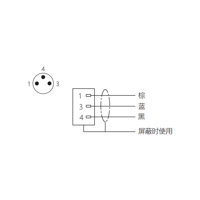 M8 3Pin、公头直型、单端预铸PVC非柔性电缆、灰色护套、63S003-XXX