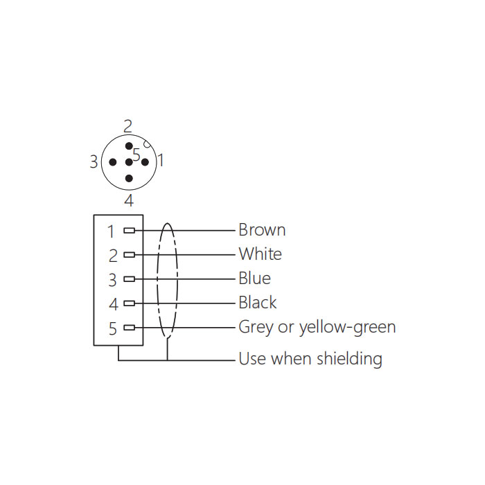 M12 5Pin、Male、Flanged connector、Front board mount、Welding installation、64SA61H