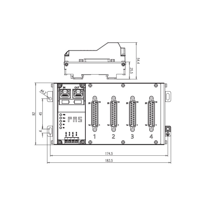 Multi-protocol module IP20、64DI/DO adaptive configuration、PNP、D-Sub interface、RJ45 network port、Remote module、009B94