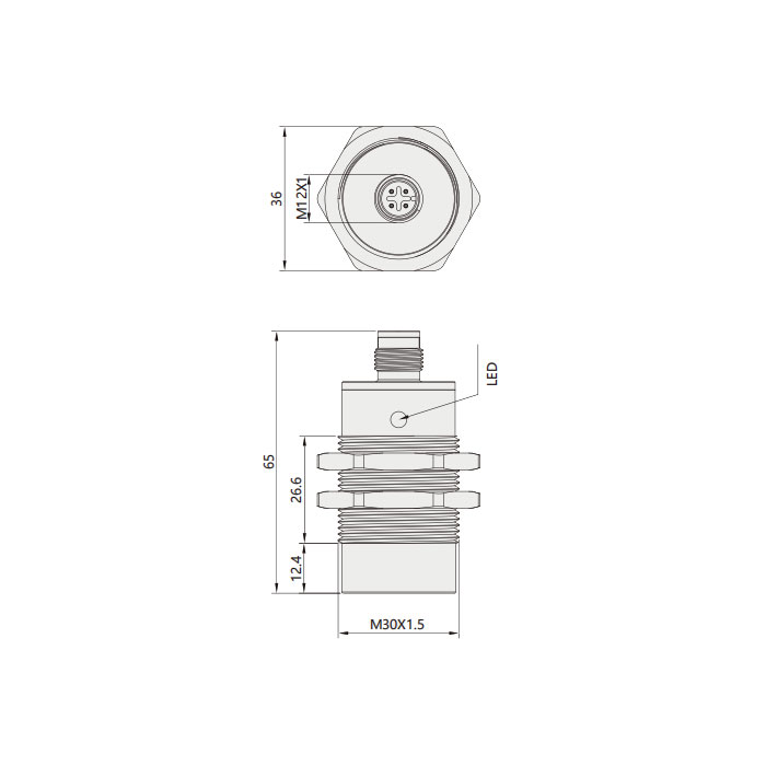 IO-Link Hub、RFID、φ30 x65mm、可读/写紧凑型处理器、FIS108