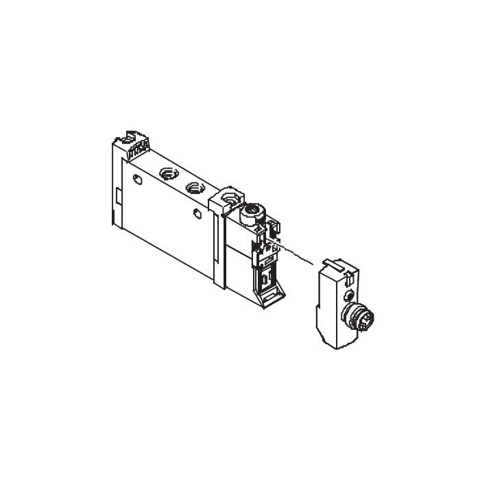 G1/8、3-position 5-way valve、Middle leakage、Valve width 14 mm、FAS-L14-P53E-T-G18-M8、8140800188