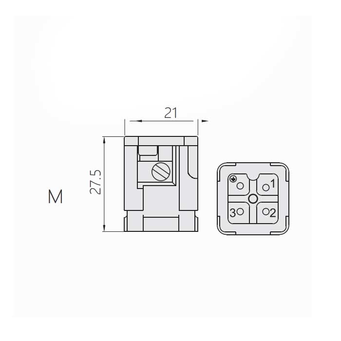 公芯件、螺钉压接、适配H3A外壳、HA-003-M、09200032611