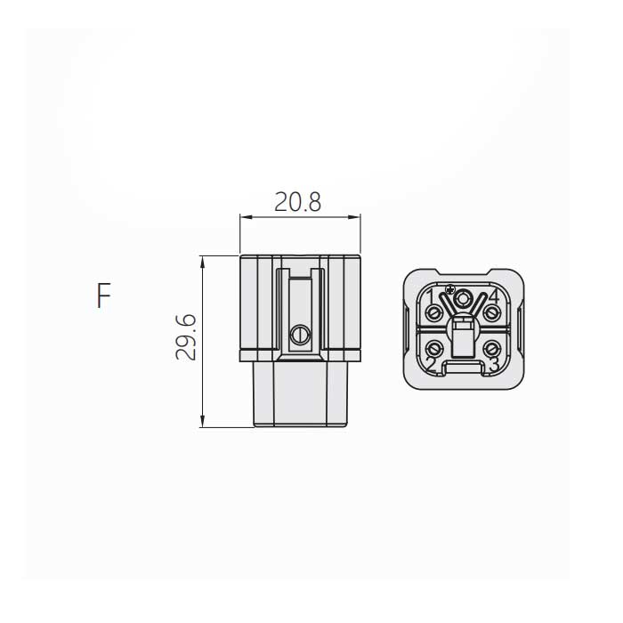 母芯件、螺钉压接、适配H3A外壳、HA-004-F、09200042711