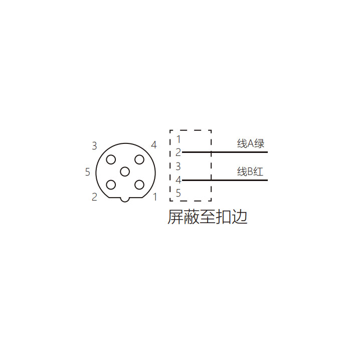 M12 5Pin 母头直型、B-coded、单端预铸PVC非柔性电缆、紫色护套、0C4003-XXX