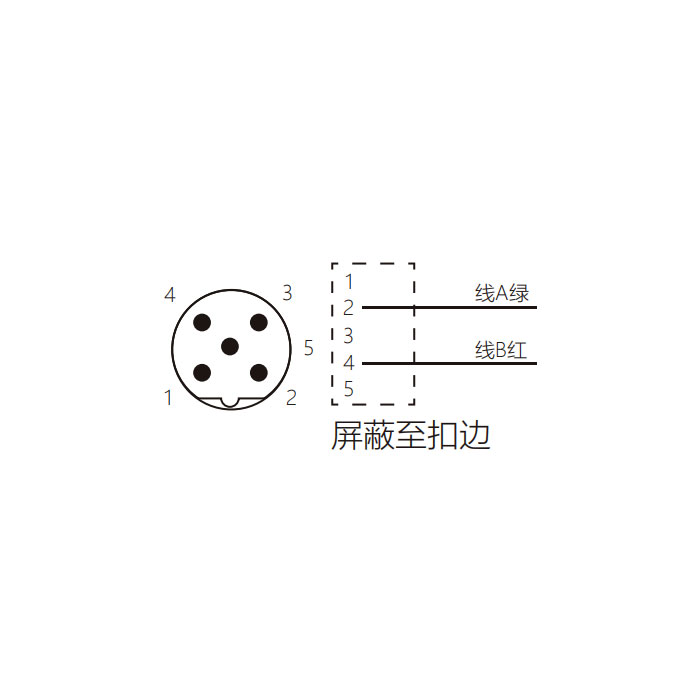 M12 5Pin 公头直型、B-coded、单端预铸PVC非柔性电缆、紫色护套、0C4023-XXX