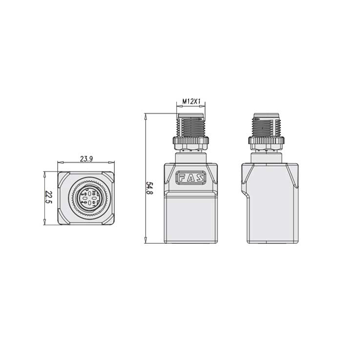 M12 4Pin D-coded 公头直型转RJ45直型、0C4ES1