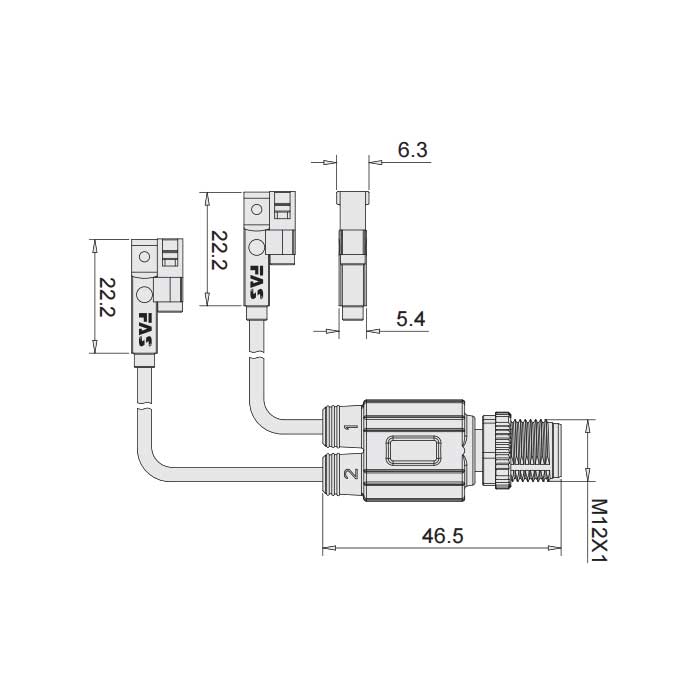 PNP常开、Y-Twin®、可在Festo T型槽固定,带M12插头的电缆(4针)、4FT321-XXX