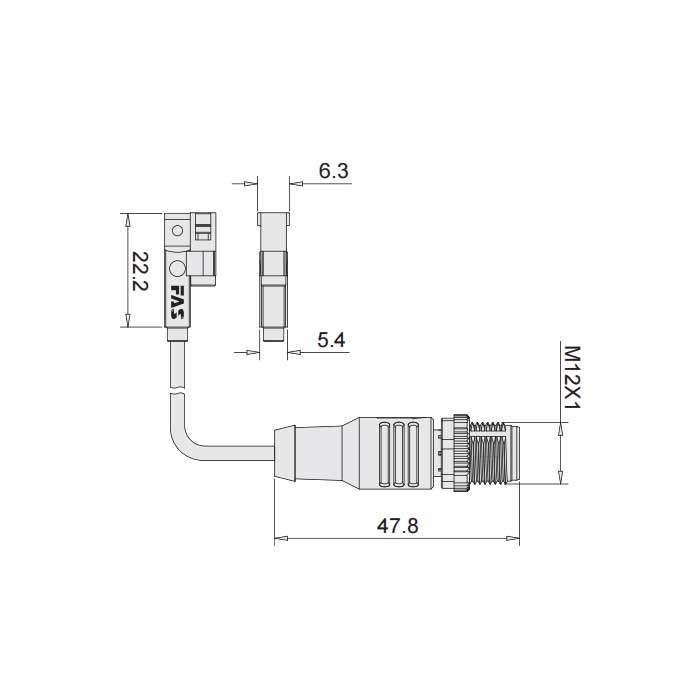 NPN常开、可在Festo T型槽固定,带M12插头的电缆(3针)、4FT301-XXX