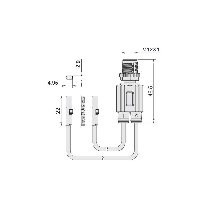 PNP常开、Y-Twin®、可在Festo C型槽固定,带M12插头的电缆(4针)、4FC121-XXX  