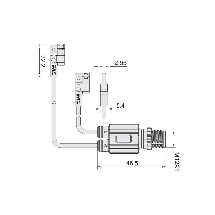 NPN常开、Y-Twin®、可在Festo C型槽固定,带M12插头的电缆(4针)、4FC341-XXX