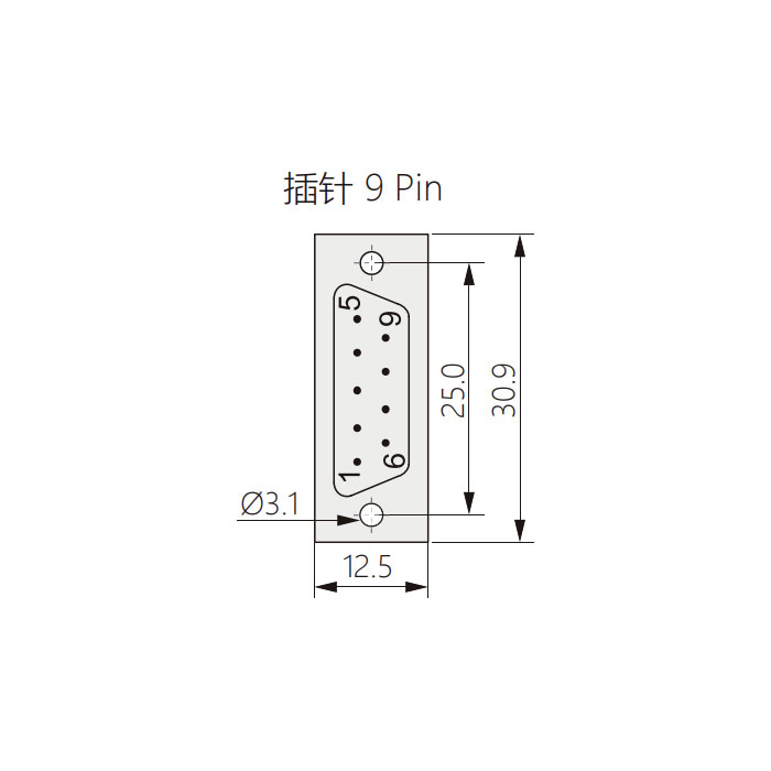 D-SUB 9 Pin 连接器、母头、焊接式、屏蔽、45°出线、FMK1-109-FS、911009