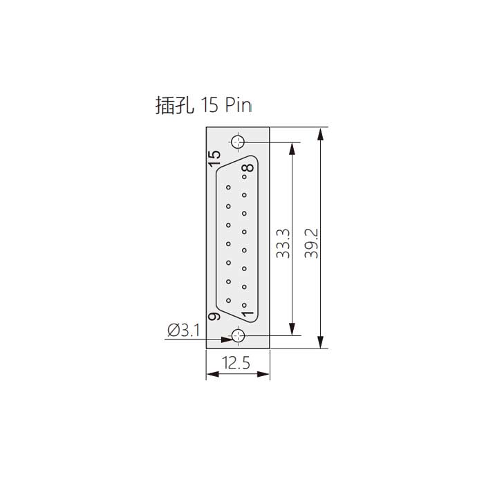 D-SUB 15 Pin 连接器、母头、压接式、屏蔽、180°出线、FMK2G-215-FC、902015