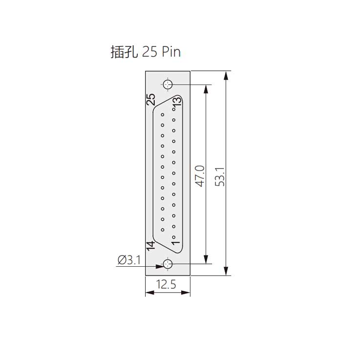 D-SUB 25 Pin 连接器、母头、螺钉压接、屏蔽、45°出线、FMK3G-225-FP-B、955256