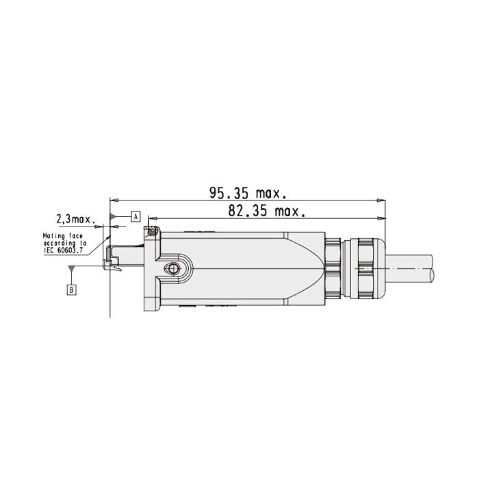 RJ45 4针、公插头、扣手式、9451151100