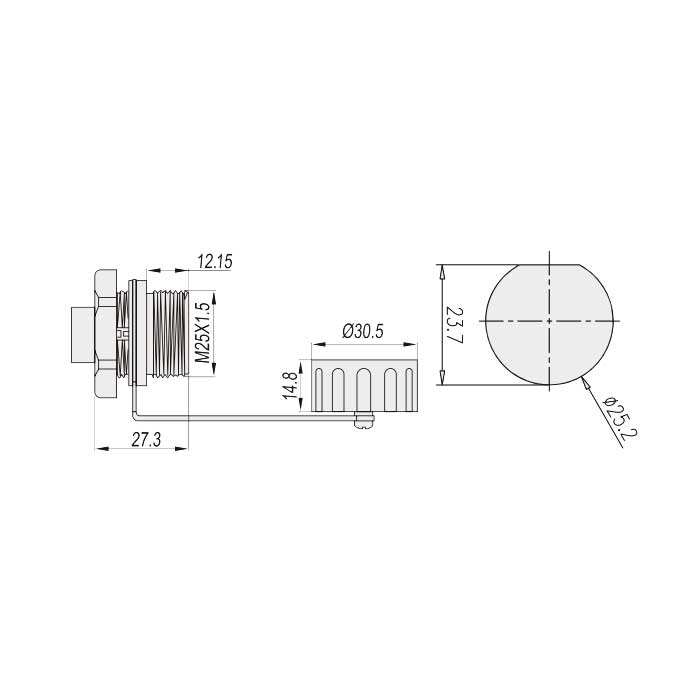 RJ45、直通式双网口插、999091