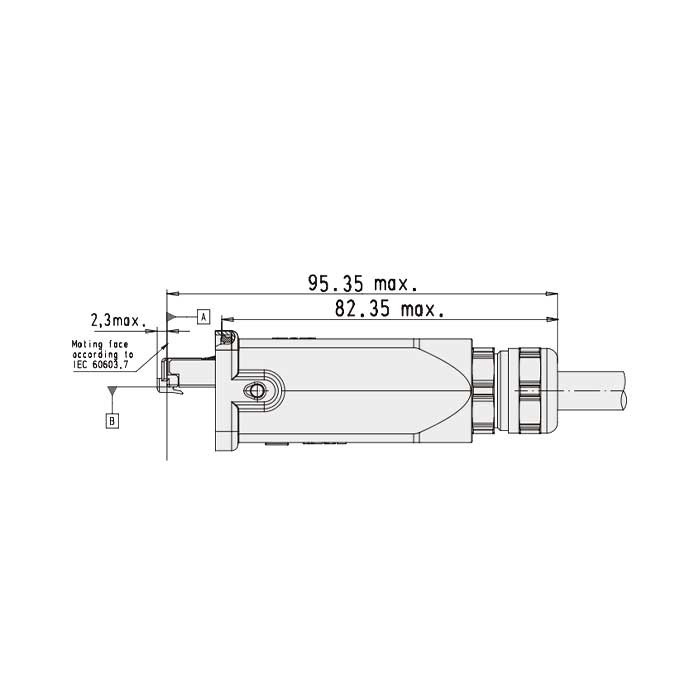 RJ45 8针、公插头、扣手式、9451151108