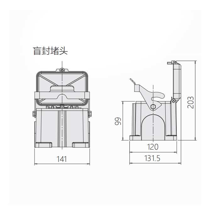 下壳 表面安装带盖、H48B-SDR-2M32、19300482297