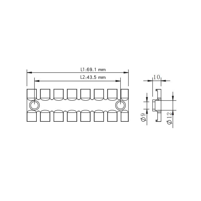 FAS-ZL线缆整理板(塑料)、5锯齿、FAS-ZL70-S、900333